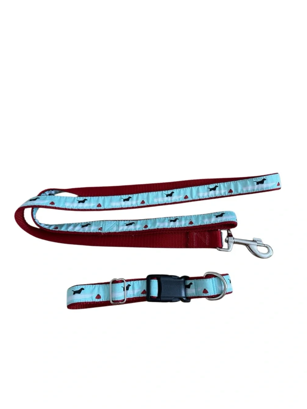 Salty Black Lab with Skiff & Bouy Dog Collar and Leash Duo